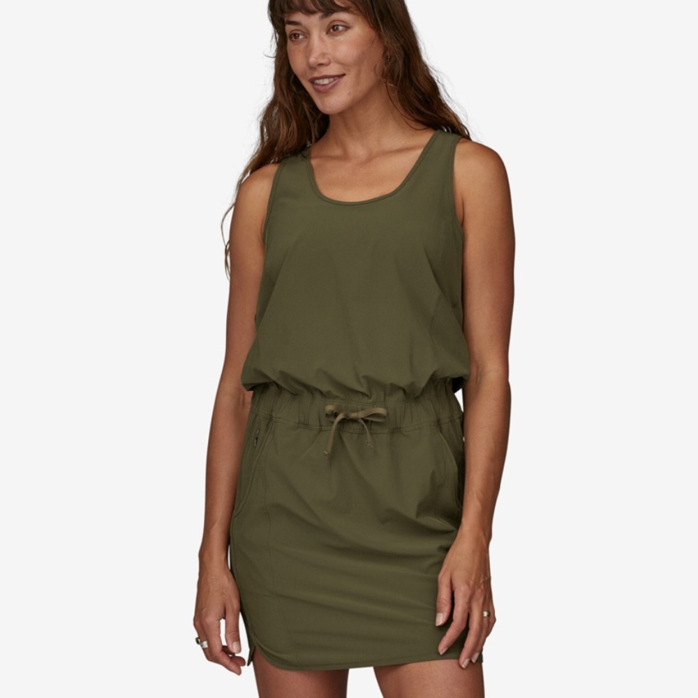 Patagonia Green Dress with Blouson Waist